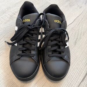 adidas Black with White Stripes Low-Top Sneakers